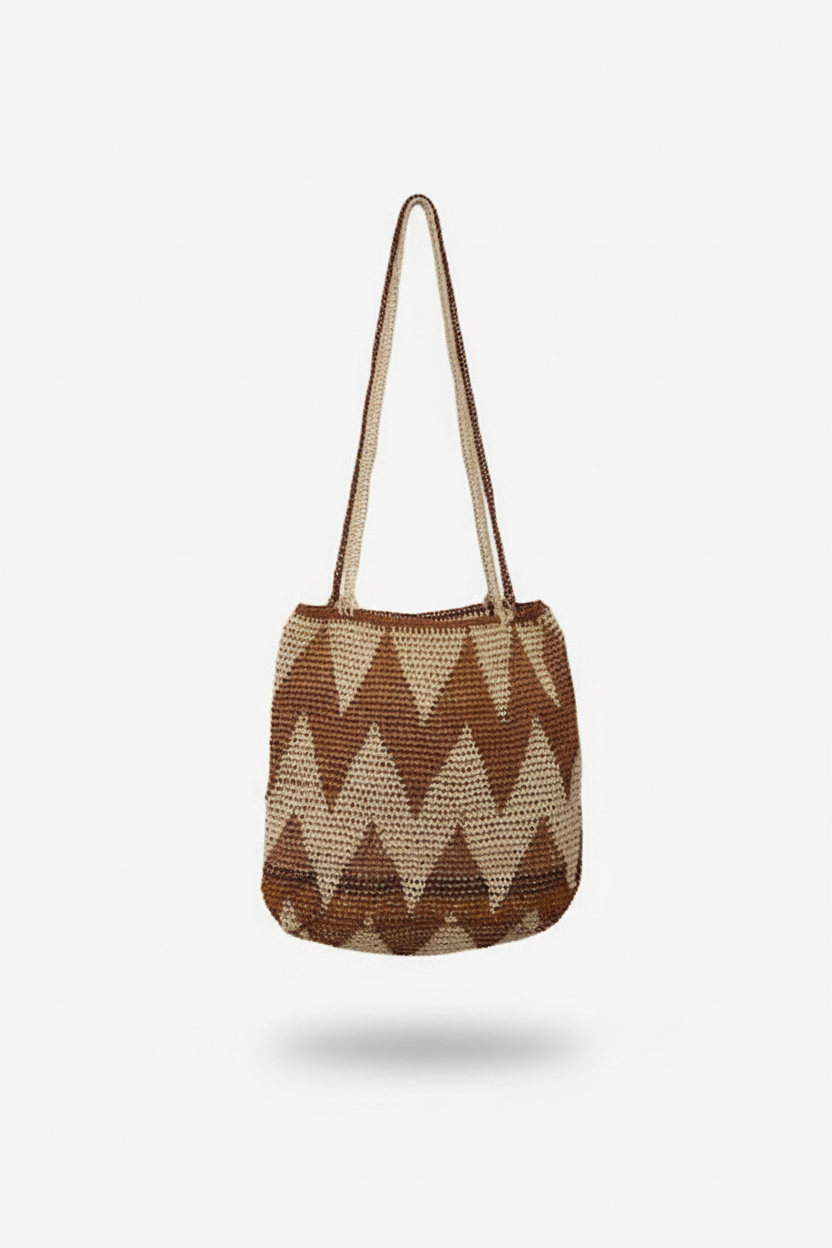 Bag - Triangle Pattern Amber Brown