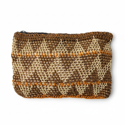 Brown and cream pouch