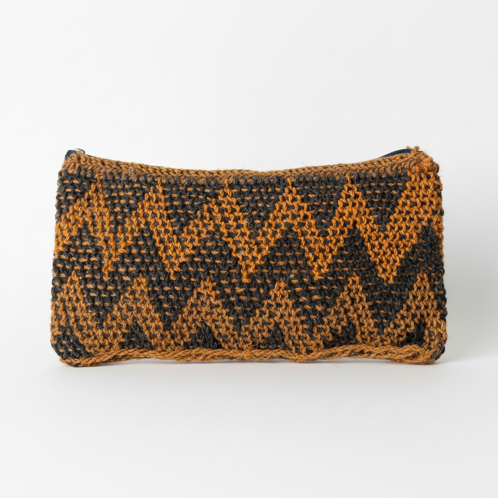 Orange and black pouch